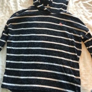 Navy & white striped A&F long sleeve